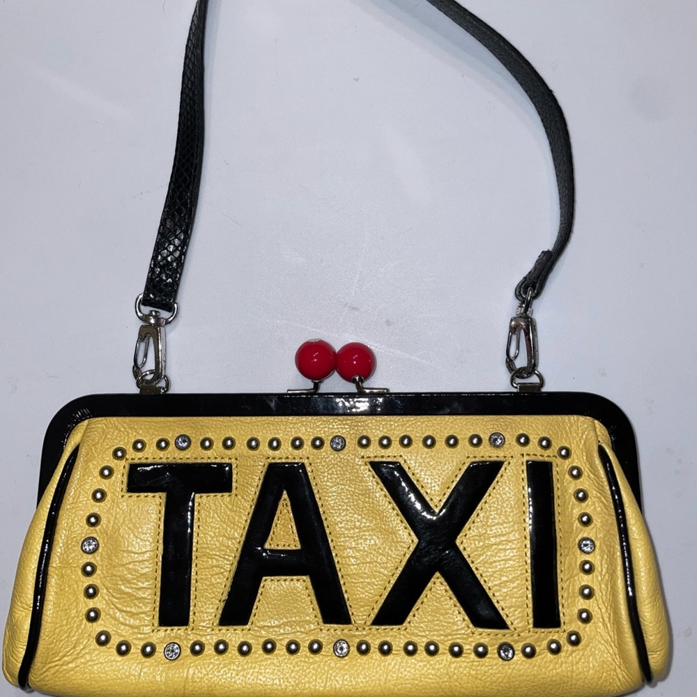 Brighton Leather  Yellow and Black Taxi shoulder purse
